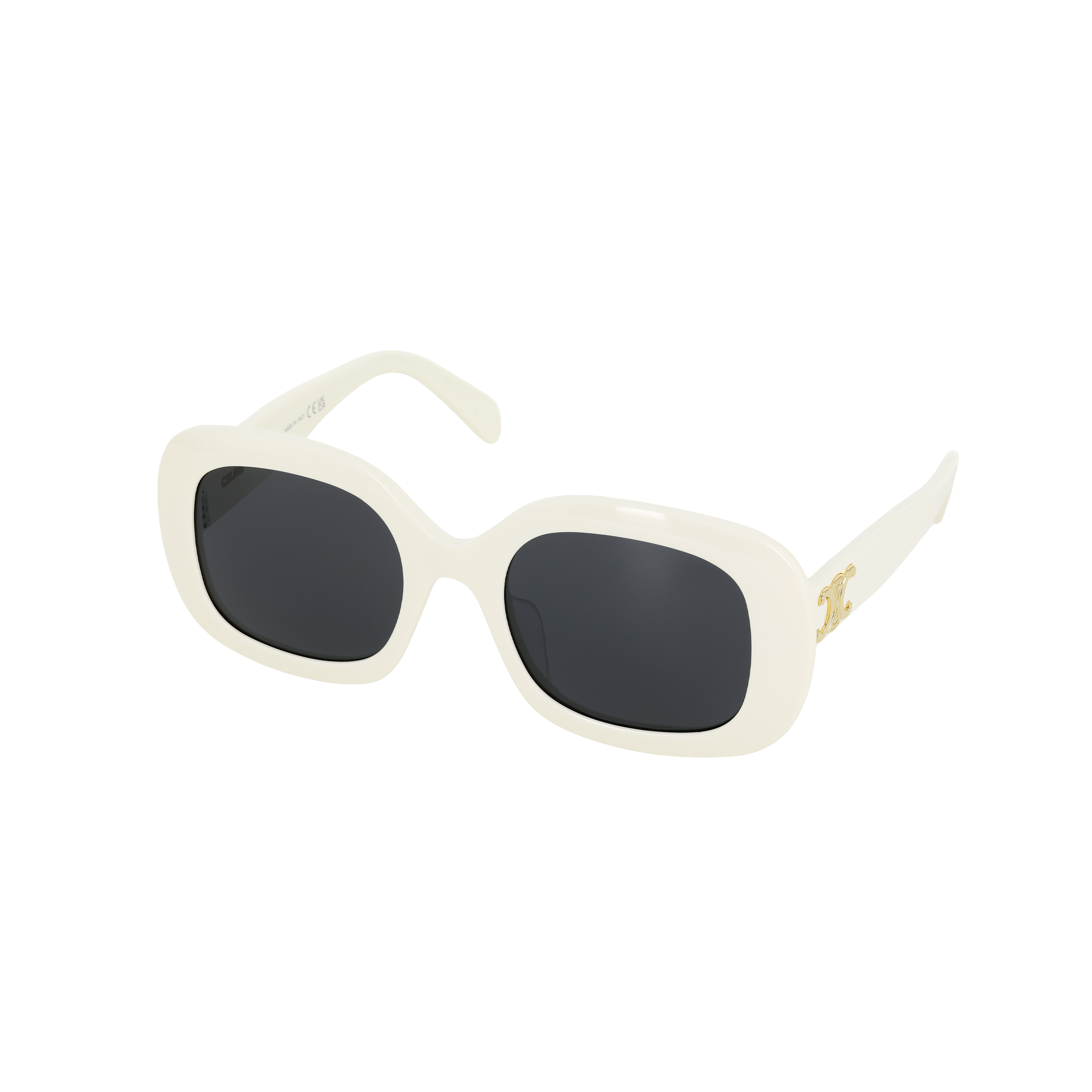 (Women) CELINE  White Rectangular Acetate Sunglasses with Pattern Design. CL40262U25A