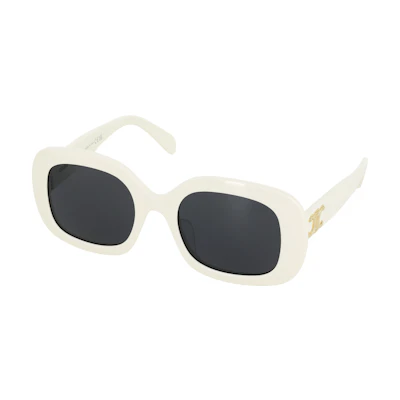 (Women) CELINE White Rectangular Acetate Sunglasses with Pattern Design. CL40262U25A