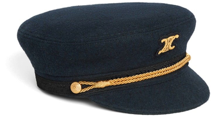 (Women) CELINE Wool Sailor Hat with Embroidered Appliqué. 2AUS1327V07DN Lookbook (Women) CELINE Wool Sailor Hat with Embroidered Appliqué. 2AUS1327V07DN