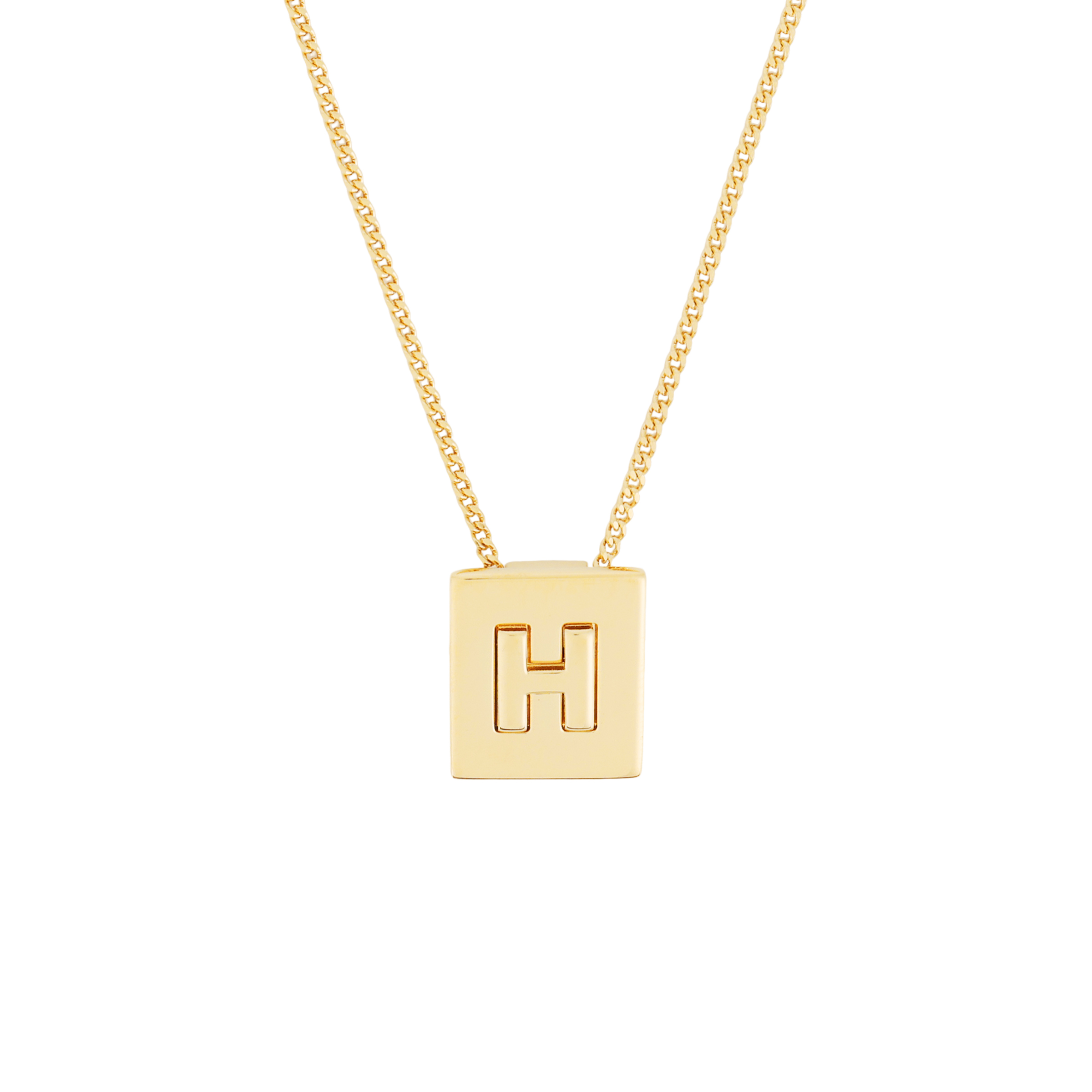 (Women) CELINE Alphabet H Pendant Necklace Gold-Plated Brass Jewelry 46N0H6BRA-35OR