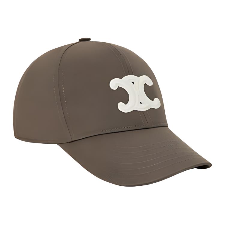 (Women) CELINE Alphabet Logo Cotton Baseball Cap Coffee Brown 2AUT6969P.18DT