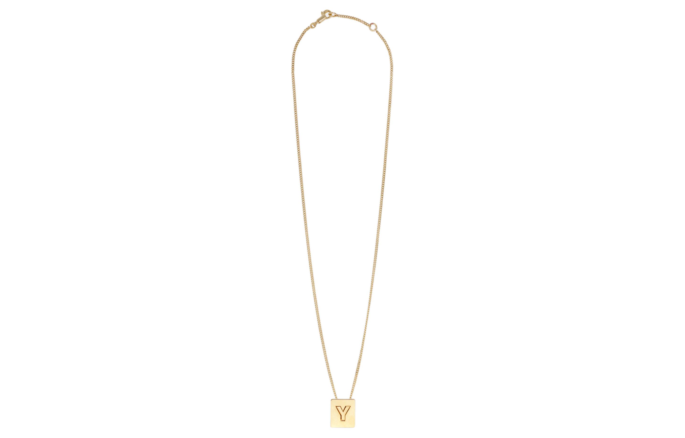 (Women) CELINE Alphabet Pendant Necklace Brass Gold  Jewelry. CONF-46N0Y6BRA-35OR