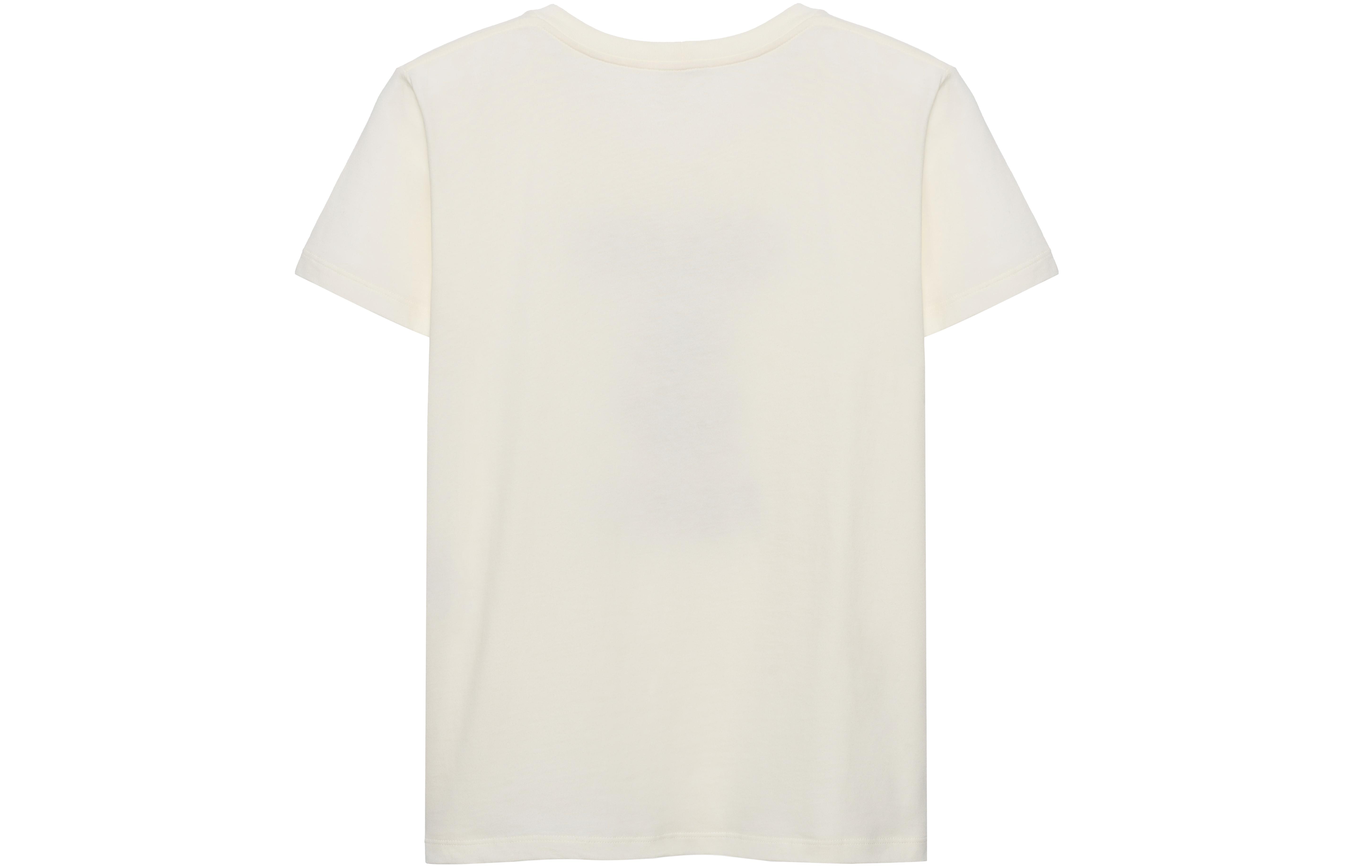 Lookbook (Women) CELINE Anchor Letter Print Crew Neck Casual White T-Shirt. 2X585114L-01BI