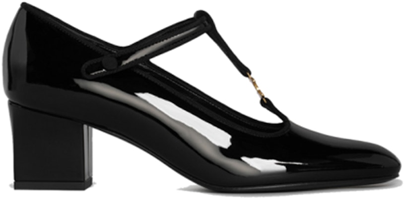 (W) CELINE Babies T-Strap High Heels 'Kulit Hitam Berkilat dan Jalur Grosgrain' 333893321C.38NO Order (W) CELINE Babies T-Strap High Heels 'Kulit Hitam Berkilat dan Jalur Grosgrain' 333893321C.38NO