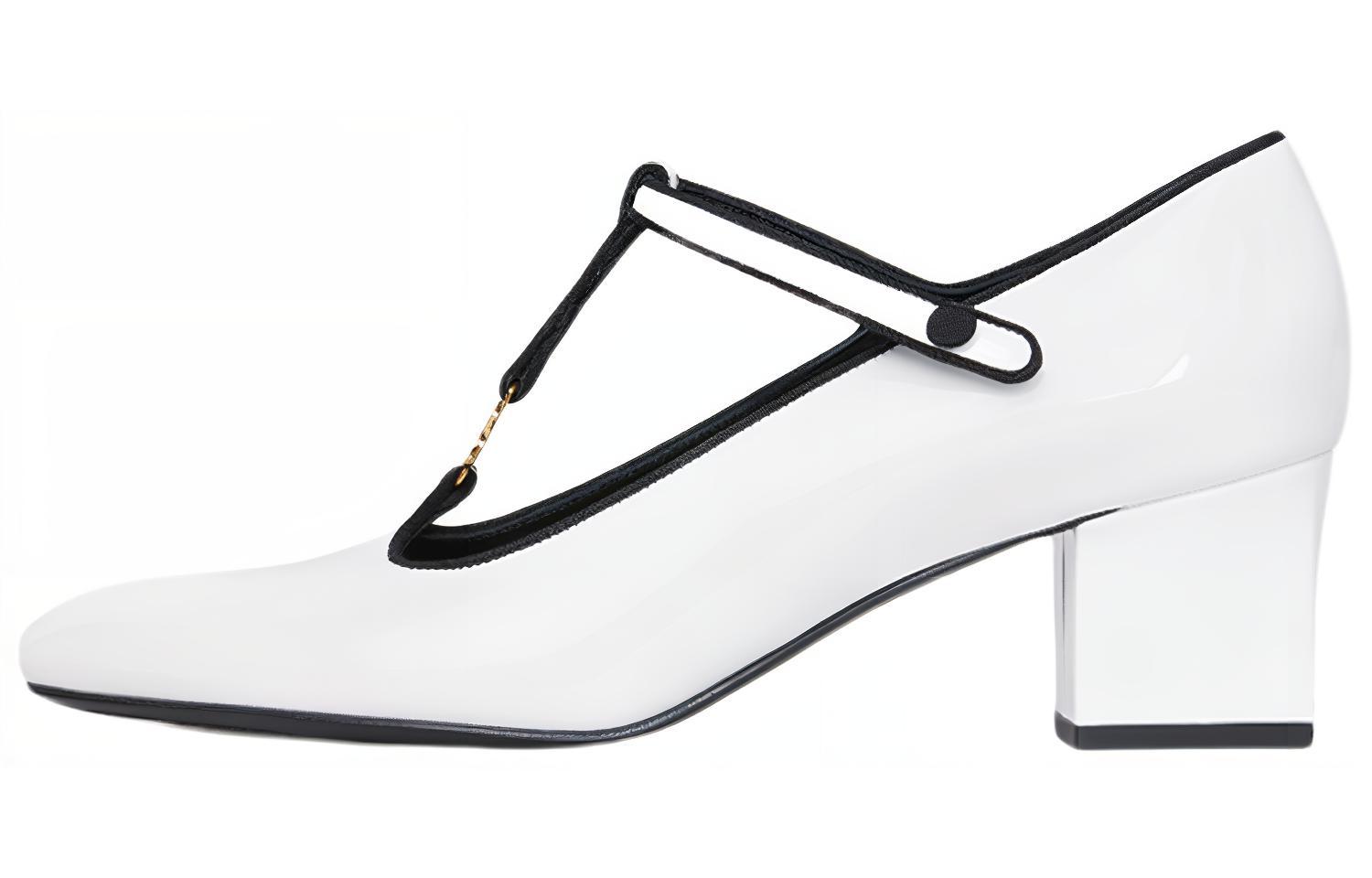 (Women) CELINE Babouche T-Strap Pumps 'White' 333893321C.01BC