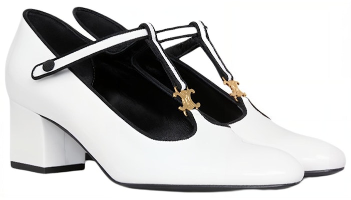 (W) セリーヌ バブーシュ Tストラップ パンプス (ホワイト) 333893321C.01BC Order (W) セリーヌ バブーシュ Tストラップ パンプス (ホワイト) 333893321C.01BC