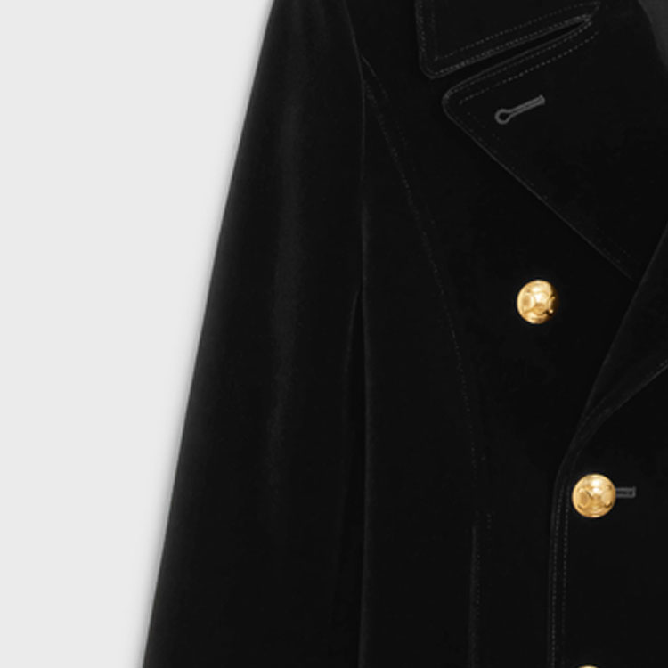 Sizing (W) Celine 黑色雙排扣休閒外套 2V27P933C-38NO