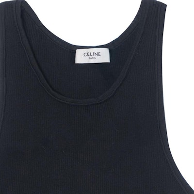 (W) 셀린 블랙 라운드넥 로고 디저인 니트 탱크탑. 2A68L372N-38CR Details for (W) 셀린 블랙 라운드넥 로고 디저인 니트 탱크탑. 2A68L372N-38CR