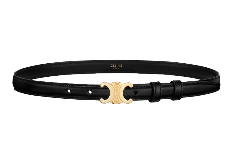 Order (W) CINTURÓN DE PIEL NEGRO CELINE - DISEÑO SIMPLE, ANCHO 1.8CM 45AX63A01.38NO