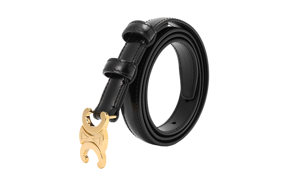 Sizing (W) CINTURÓN DE PIEL NEGRO CELINE - DISEÑO SIMPLE, ANCHO 1.8CM 45AX63A01.38NO