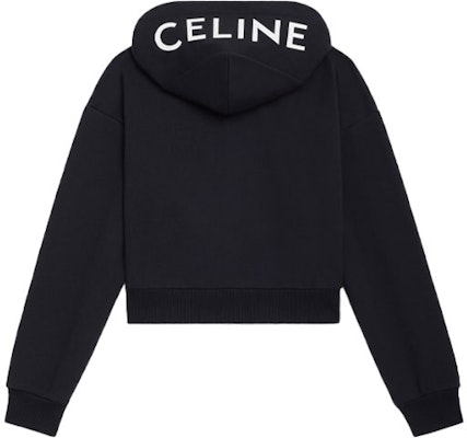 (W) CELINE 黑色字母標誌印花短款拉鍊連帽外套. 2Y535052H-38AW Order (W) CELINE 黑色字母標誌印花短款拉鍊連帽外套. 2Y535052H-38AW