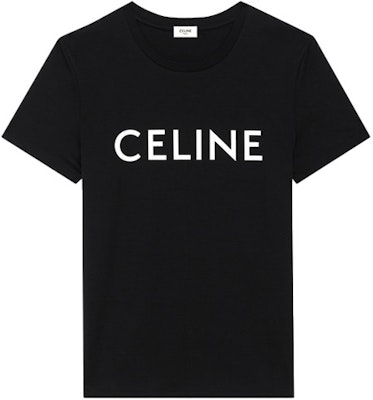 (W) CELINE Kaos Pendek Santai Hitam dengan Logo Print 2X314916G-38AW Buy (W) CELINE Kaos Pendek Santai Hitam dengan Logo Print 2X314916G-38AW