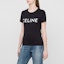 Shop (W) CELINE Kaos Pendek Santai Hitam dengan Logo Print 2X314916G-38AW