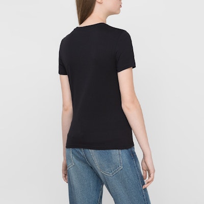 (Women) CELINE Black Logo Print Knit Relaxed Short Sleeve T-Shirt 2X314916G-38AW Purchase (Women) CELINE Black Logo Print Knit Relaxed Short Sleeve T-Shirt 2X314916G-38AW