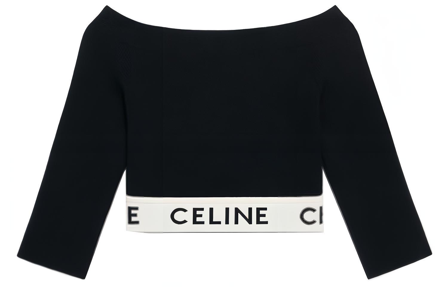 (Women) CELINE Black Logo Print Sleeveless Round Neck Top. 2A06V372N-38CR
