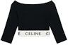 Buy (W) セリーヌ ブラック ロゴ プリント ノースリーブ ラウンドネック トップス. 2A06V372N-38CR