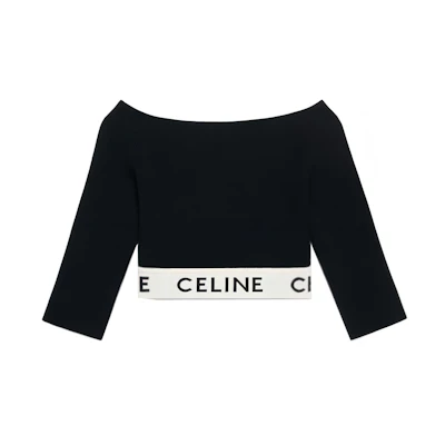 (Women) CELINE Black Logo Print Sleeveless Round Neck Top. 2A06V372N-38CR