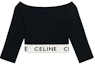 Order (W) セリーヌ ブラック ロゴ プリント ノースリーブ ラウンドネック トップス. 2A06V372N-38CR