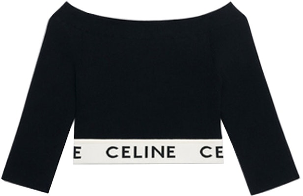 (W) セリーヌ ブラック ロゴ プリント ノースリーブ ラウンドネック トップス. 2A06V372N-38CR Lookbook (W) セリーヌ ブラック ロゴ プリント ノースリーブ ラウンドネック トップス. 2A06V372N-38CR