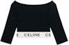 Lookbook (W) セリーヌ ブラック ロゴ プリント ノースリーブ ラウンドネック トップス. 2A06V372N-38CR