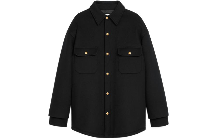 (Women) Celine Black Solid Single-Breasted Shirt Jacket FW22 SS25 2V13L6700-38NO 圖 2