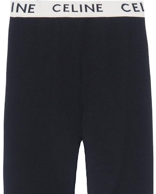 (Women) CELINE Black Straight Leg Logo Waistband Leggings 2A05P372N-38CR Purchase (Women) CELINE Black Straight Leg Logo Waistband Leggings 2A05P372N-38CR
