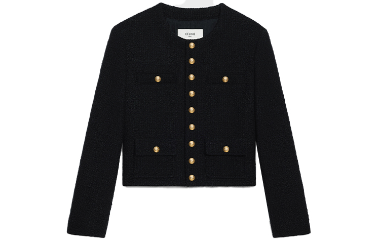 Order (Women) CELINE Black Terry Button-Up Jacket. 2V13G764L-38NO