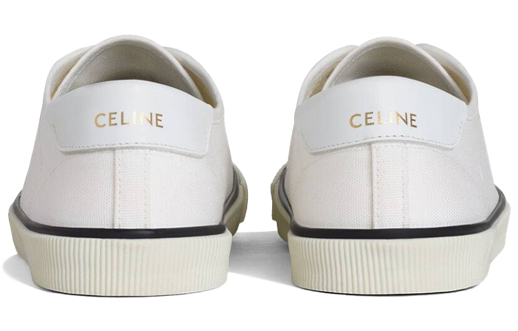 Shop (Women) CELINE Blank Canvas Low Lace Up Sneaker Off White 337812006C.01OW