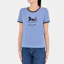 Cheap (W) Kaos Pendek Celine Biru Logo Print Katun Crewneck. 2X575485F-07BQ