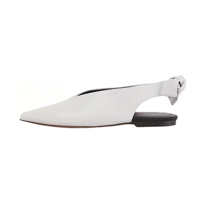 (W) CELINE Bow Tie Pointed Flat 'White'