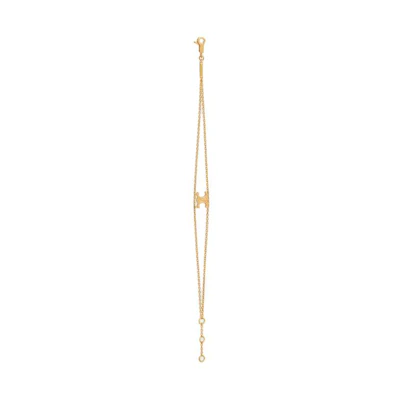 (Women) CELINE Brass Bracelet Gold for Women with Micro Logo Design. 460YB6BRA35OR