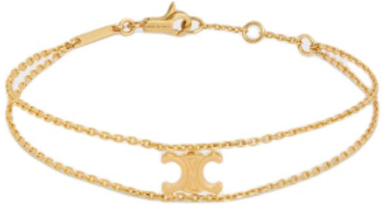 (W) 셀린느 여성용 마이크로 로고 디자인 골드 브라스 팔찌. 460YB6BRA35OR Lookbook (W) 셀린느 여성용 마이크로 로고 디자인 골드 브라스 팔찌. 460YB6BRA35OR