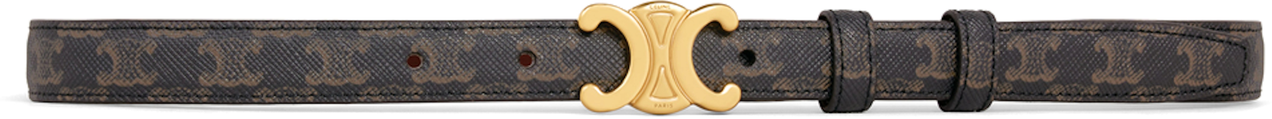 (Women) CELINE Brown Leather Belt with Logo Print Smooth Buckle for Women 1.8cm Wide. 45AX62AH404LU Buy (Women) CELINE Brown Leather Belt with Logo Print Smooth Buckle for Women 1.8cm Wide. 45AX62AH404LU