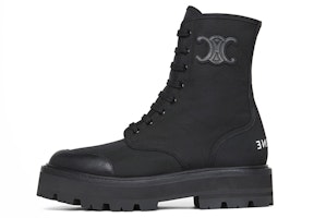 (Women) CELINE Bulky 'Black Logo Leather Lace-Up Boot' 345597004C.38NO (Women) CELINE Bulky 'Black Logo Leather Lace-Up Boot' 345597004C.38NO