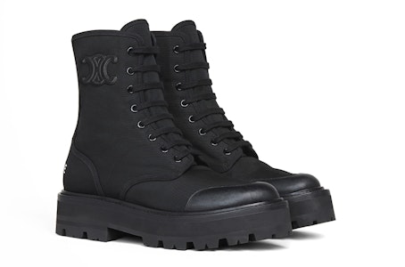 (W) CELINE 黑色标志皮革系带厚靴 345597004C.38NO Lookbook (W) CELINE 黑色标志皮革系带厚靴 345597004C.38NO