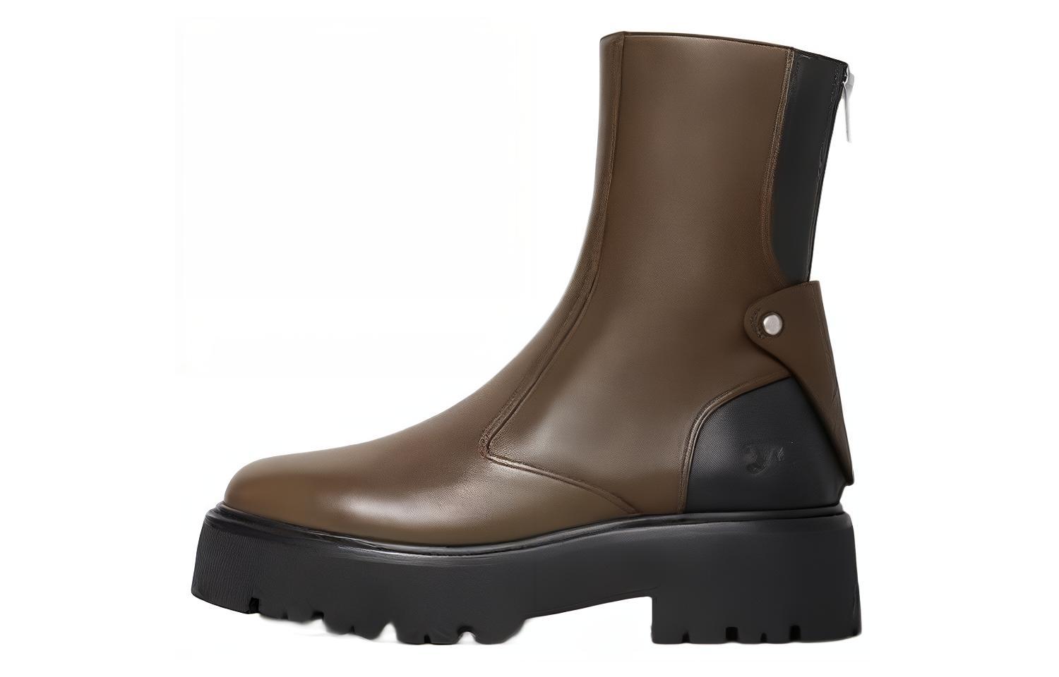 (W) CELINE Bulky Boot 'Brown Black Zip'