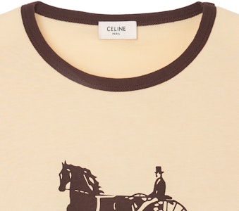 (W) CELINE Kaos Crewneck Kuning Butter Logo Print Katun 2X575114L-11MR Shop (W) CELINE Kaos Crewneck Kuning Butter Logo Print Katun 2X575114L-11MR