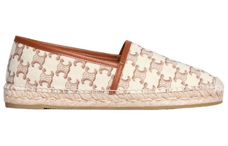 (W) CELINE Canvas Leather Logo Print Espadrille 'Beige' 圖 2