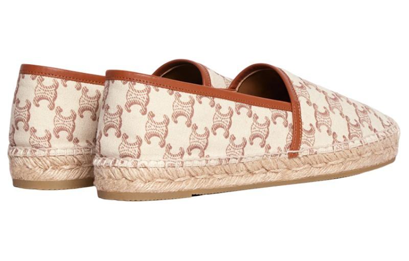 (W) CELINE Canvas Leather Logo Print Espadrille 'Beige' 圖 5