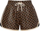 Buy (Women) CELINE Caramel Logo Print Leather Drawstring Relaxed Shorts. 2G218301N-04CB