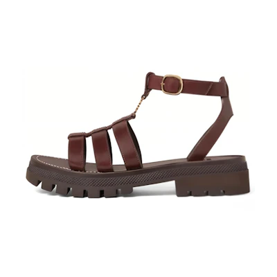 (W) CELINE Chunky Heel Gladiator Sandal 'Brown Leather'