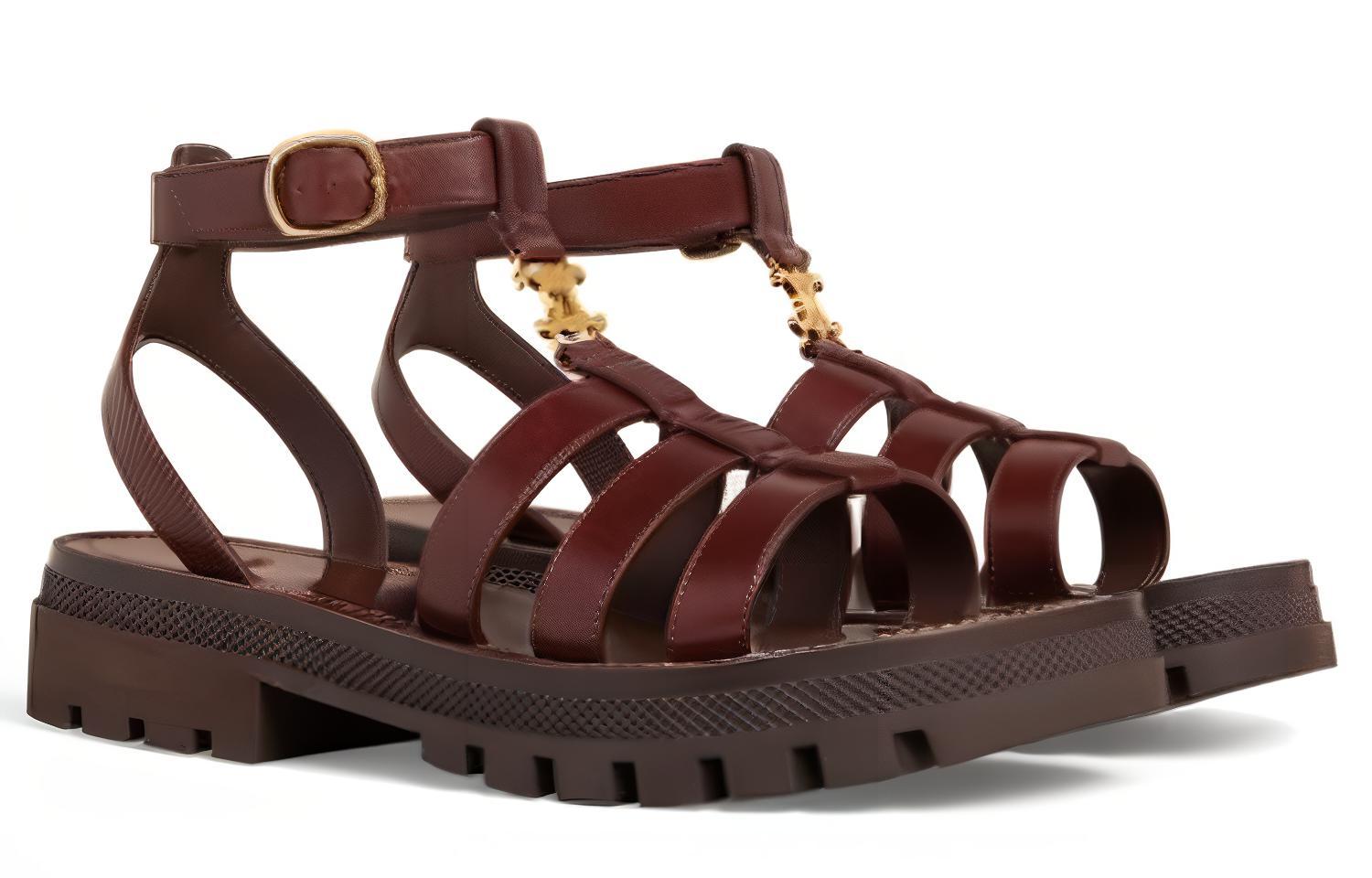 (W) CELINE Chunky Heel Gladiator Sandal 'Brown Leather' 圖 3