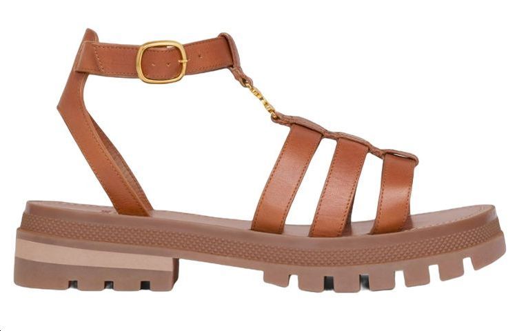 (W) CELINE Chunky Heel Leather Gladiator Sandal 'Tan' 圖 2