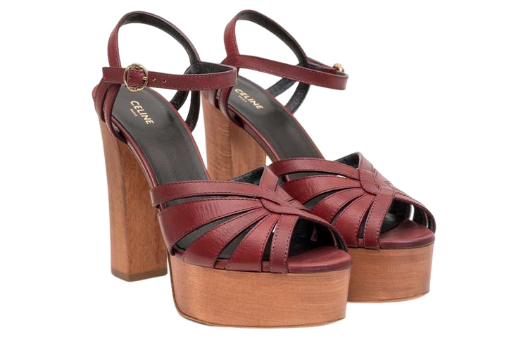 (W) CELINE Chunky Heel Sandal 'Brown' 圖 2
