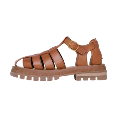 (W) CELINE Chunky Heel Sandal 'Tan Leather'