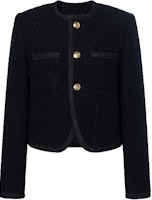 (Women) CELINE Classic Tweed Round Neck Single-Breasted Jacket in Black. 2V00C333J-38NO (Women) CELINE Classic Tweed Round Neck Single-Breasted Jacket in Black. 2V00C333J-38NO