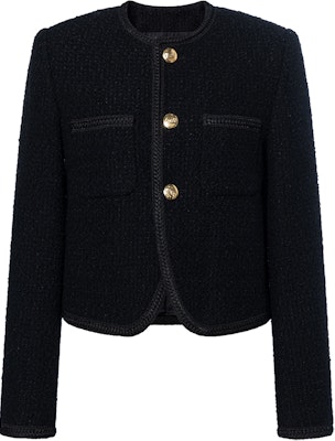 (Women) CELINE Classic Tweed Round Neck Single-Breasted Jacket in Black. 2V00C333J-38NO Buy (Women) CELINE Classic Tweed Round Neck Single-Breasted Jacket in Black. 2V00C333J-38NO