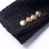 Purchase (W) CELINE 經典黑色圓領單排扣粗花呢外套。 2V00C333J-38NO