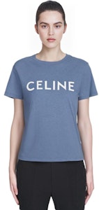 (W) CELINE 棉質寬鬆落肩T恤 女款 藍色 SS22 2X764671Q-07BW Shop (W) CELINE 棉質寬鬆落肩T恤 女款 藍色 SS22 2X764671Q-07BW
