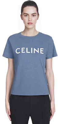(W) Camiseta CELINE de algodón oversize hombros caídos Mujer Azul SS22 2X764671Q-07BW Shop (W) Camiseta CELINE de algodón oversize hombros caídos Mujer Azul SS22 2X764671Q-07BW